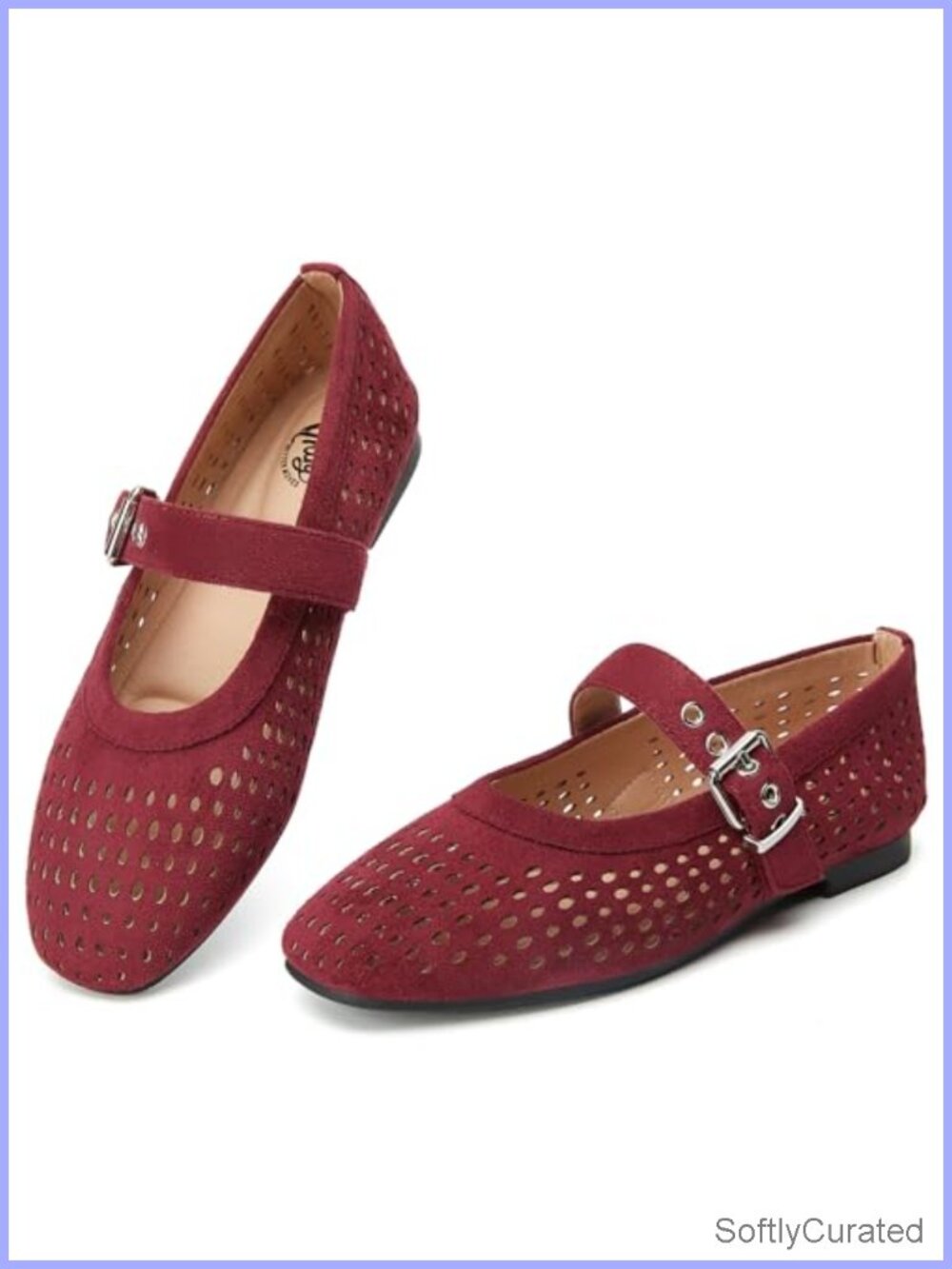 Mary Jane Flats Women Round Toe Buckle Strap Memory Foam